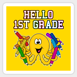 Hello 1st Grade Octopus Back To School Sticker